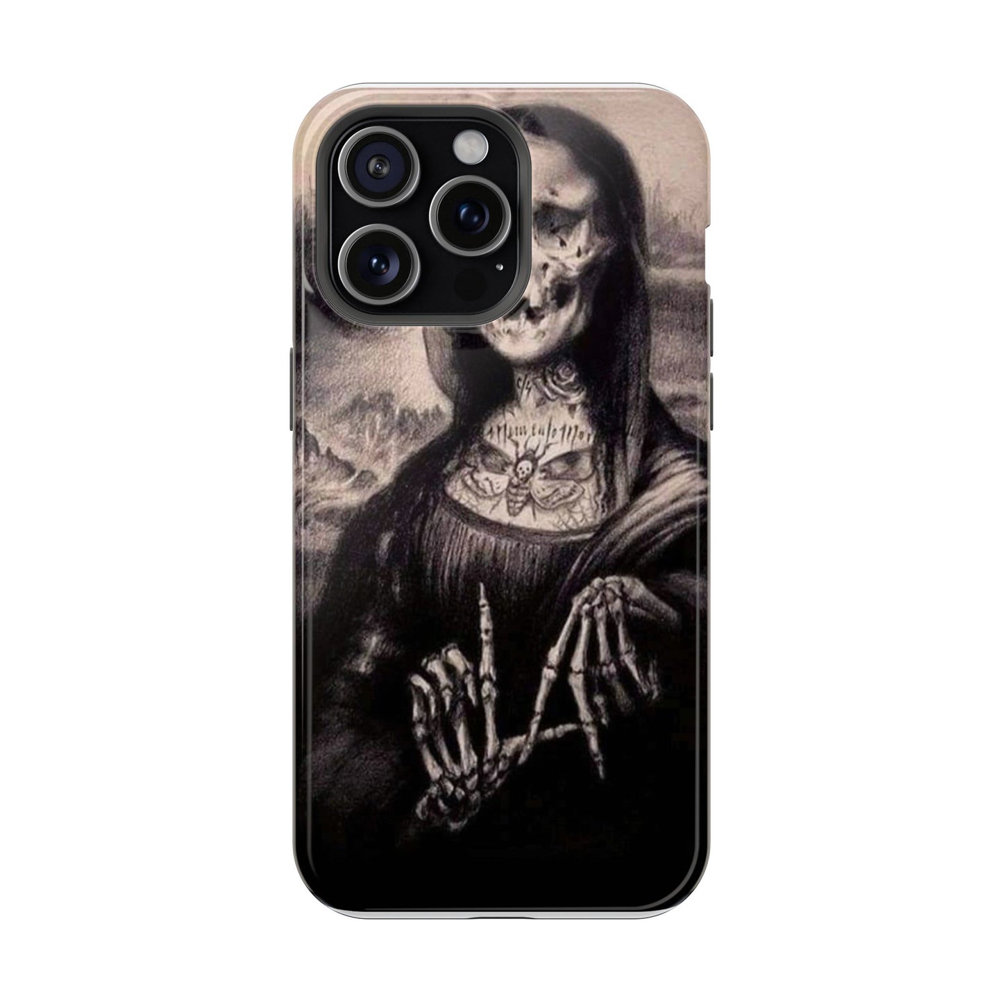 Gothic Art Phone Case, Skeleton Design, Impact-Resistant Cover, Unique Gift, Halloween Accessory, Edgy Tech Gear