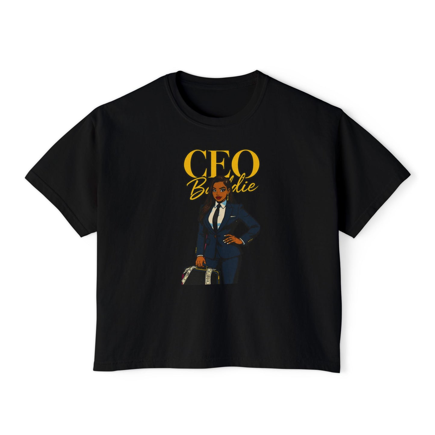 Empowered CEO Women's Boxy Tee, Casual Outfit, Gift for Graduates, Entrepreneur Shirt, Business Apparel, Motivational Top