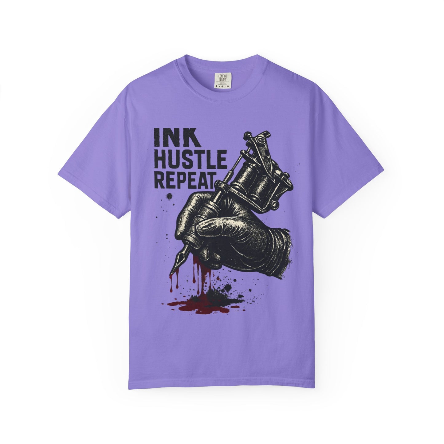 Ink Hustle Repeat T-Shirt, Motivational Tee for Artists, Graphic Tee for Tattoo Lovers, Creative Gift, Unisex Apparel
