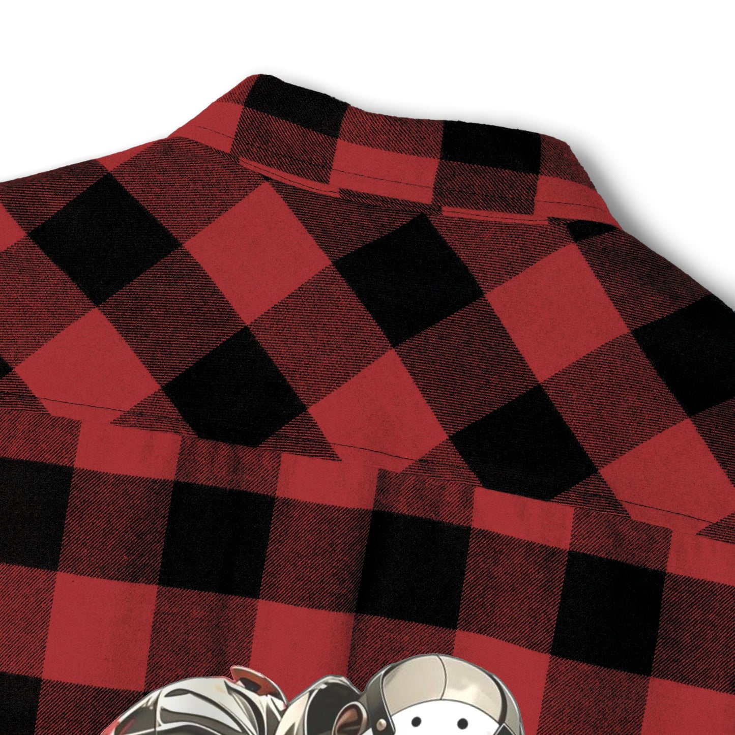 Edgy Graphic Flannel Shirt - Unisex, Perfect for Halloween, Casual Outings, Outdoor Adventures, Gifts for Fans, Trendy Style
