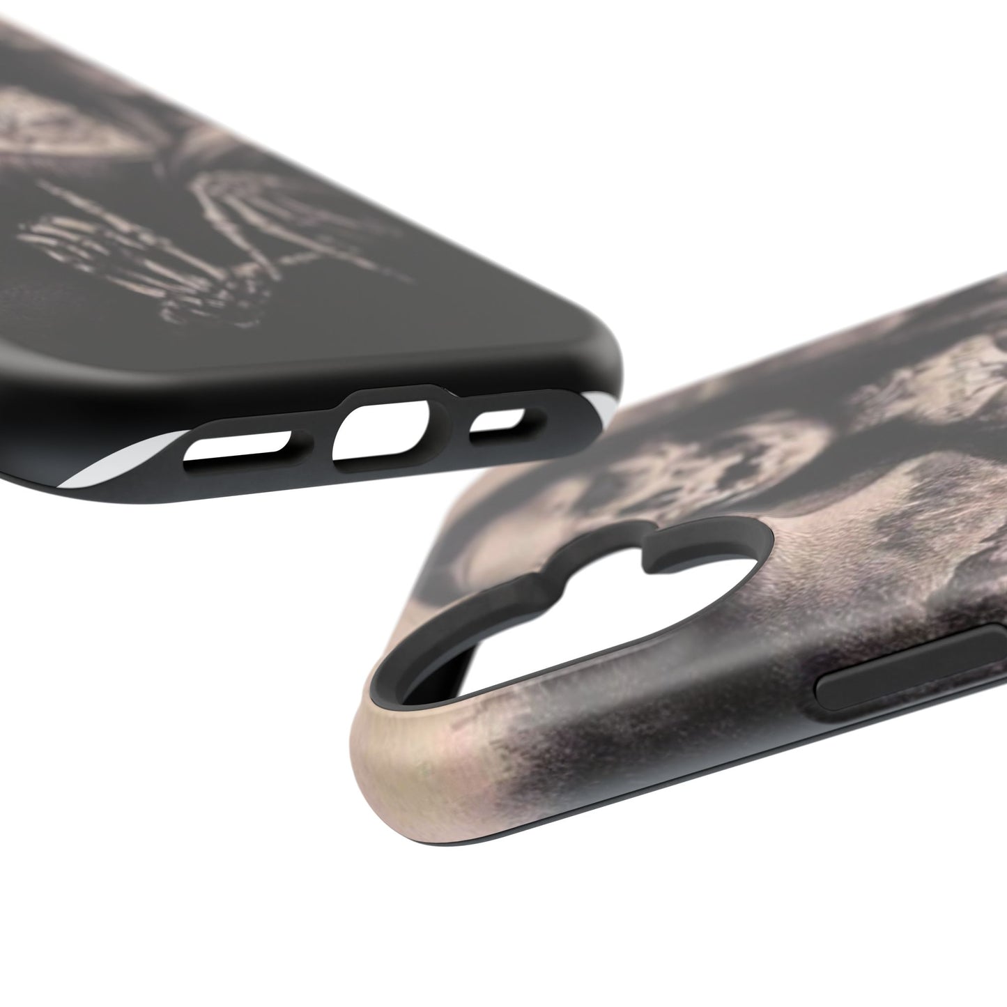 Gothic Art Phone Case, Skeleton Design, Impact-Resistant Cover, Unique Gift, Halloween Accessory, Edgy Tech Gear