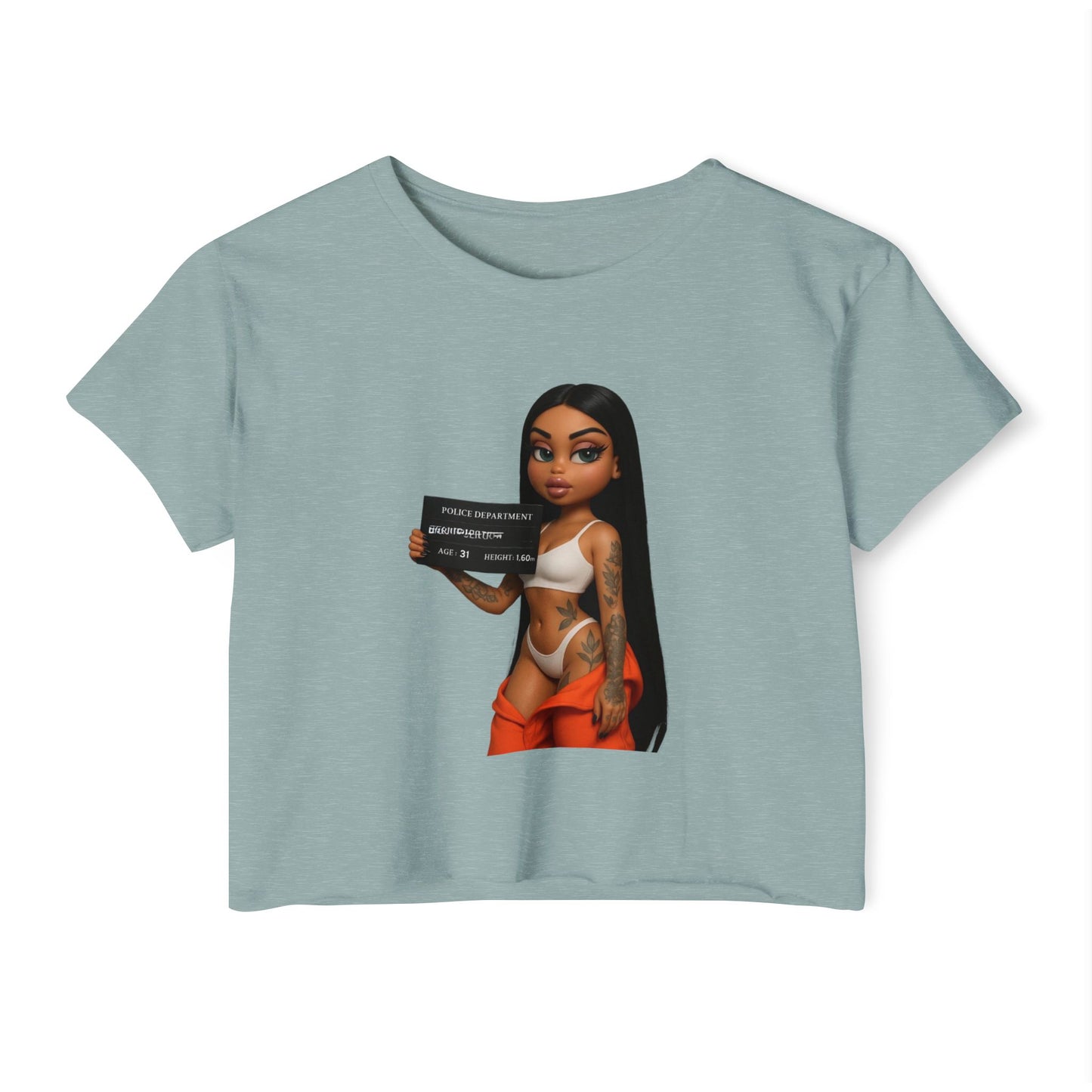 Women’s Festival Crop Top with Playful Graphic | Bohemian Style, Summer Essential, Music Festival Outfit, Casual Wear, Trendy Tee