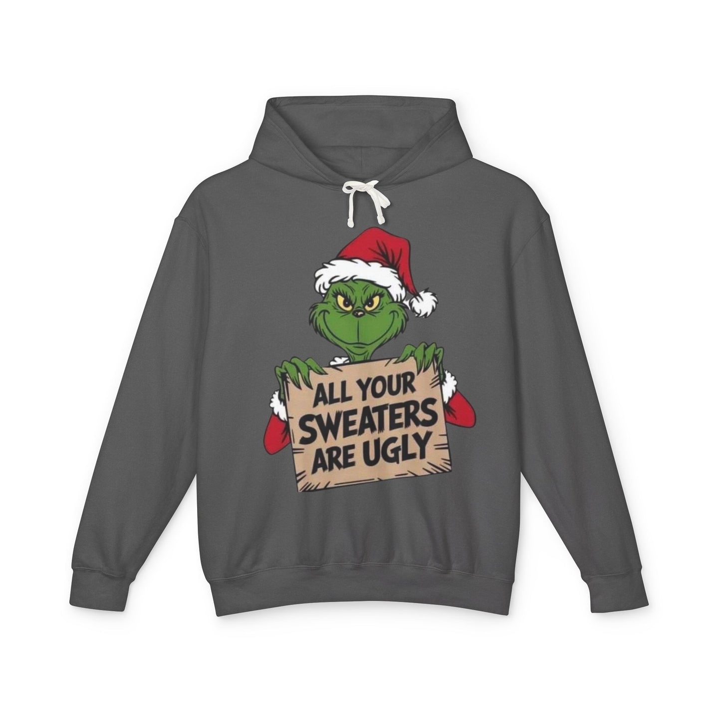 Grinch-Inspired Holiday Hoodie, Cozy Grinch Sweatshirt, Christmas Gift, Ugly Sweater Party Apparel, Unisex Lightweight Hoodie