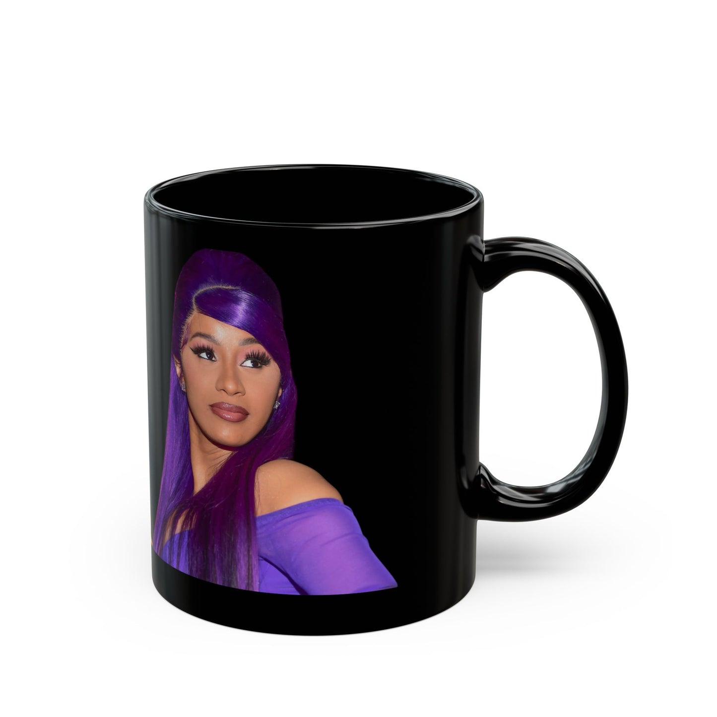 Purple Persona Female Rapper Mug, Bold Black Coffee Cup, Unique Gift for Music Lovers, Fun Home Décor, Perfect for Birthdays, Anniversaries, Holidays