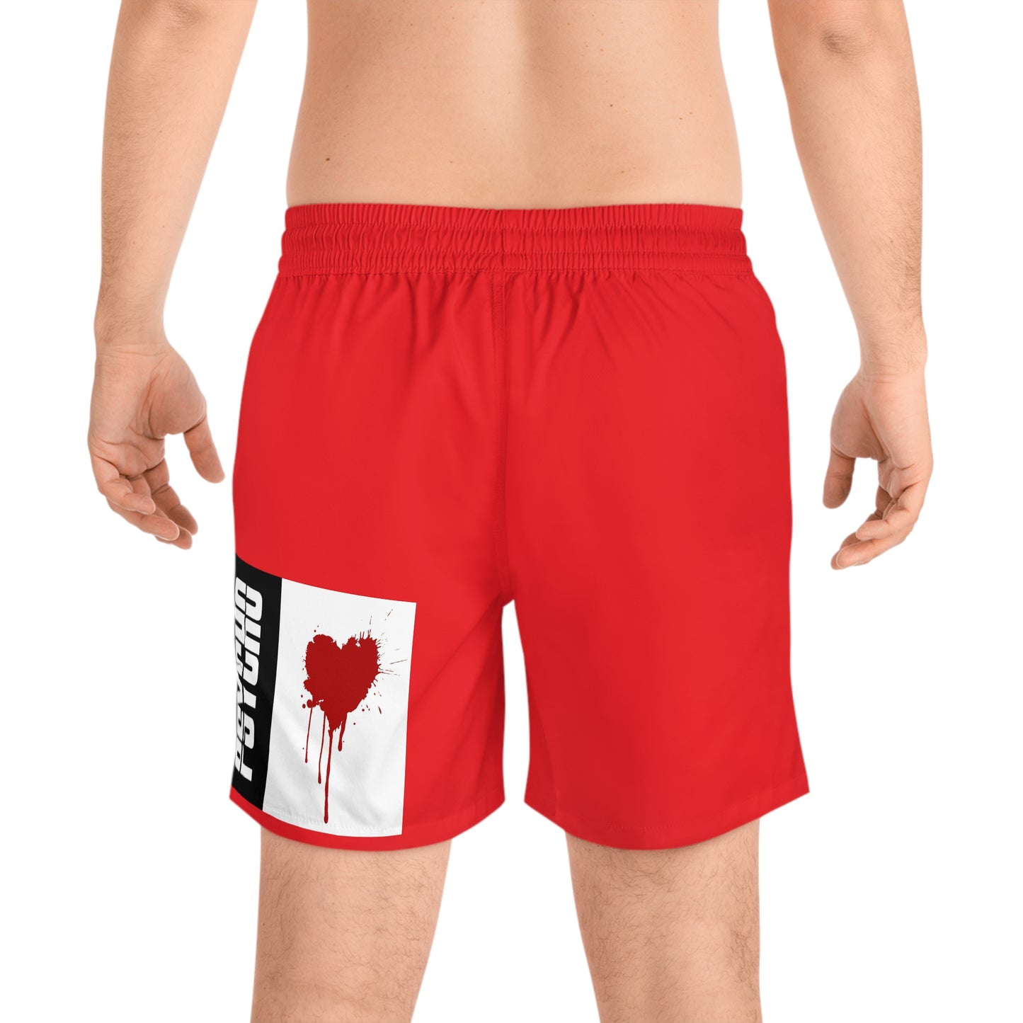 Psycho Heart Swim Shorts, Bold Men’s Swimwear, Vacation Essentials, Summer Pool Party Outfit, Unique Beachwear, Gifts for Him