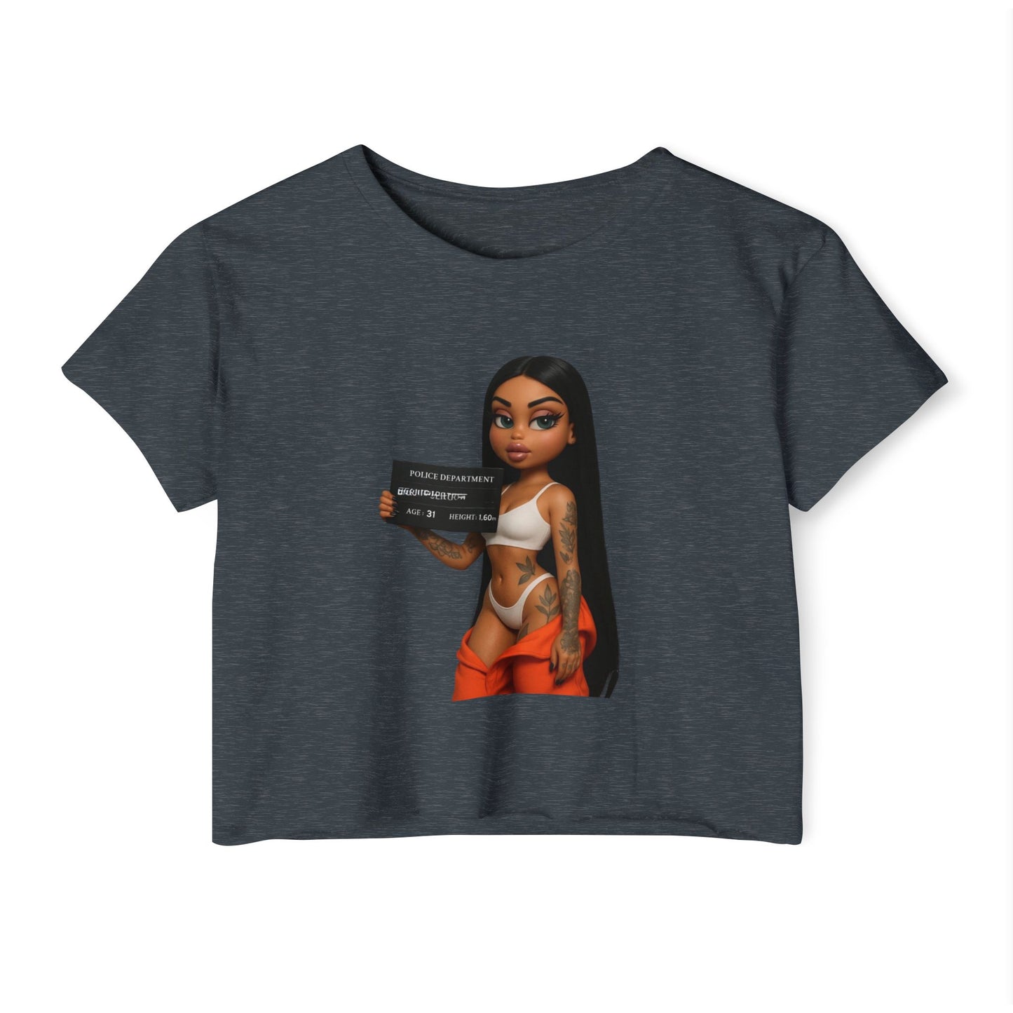 Women’s Festival Crop Top with Playful Graphic | Bohemian Style, Summer Essential, Music Festival Outfit, Casual Wear, Trendy Tee