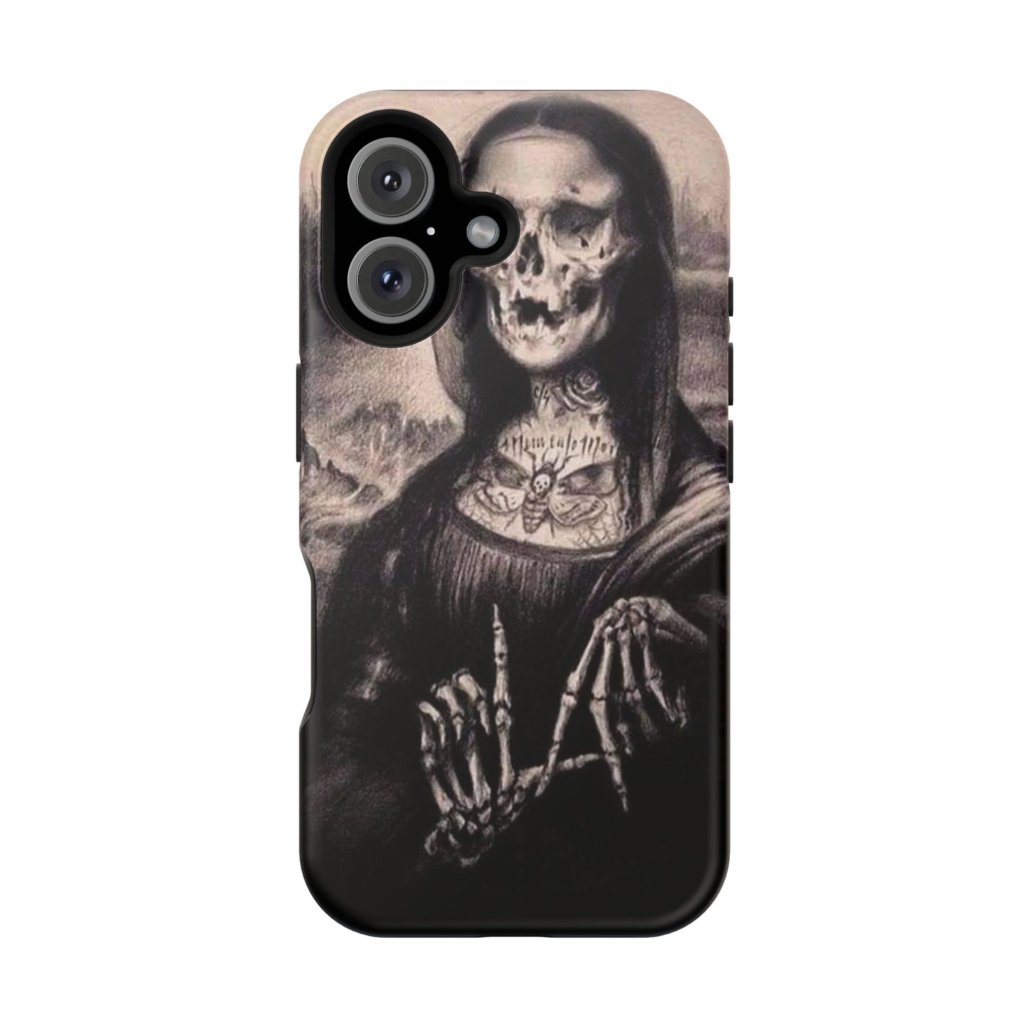 Gothic Art Phone Case, Skeleton Design, Impact-Resistant Cover, Unique Gift, Halloween Accessory, Edgy Tech Gear