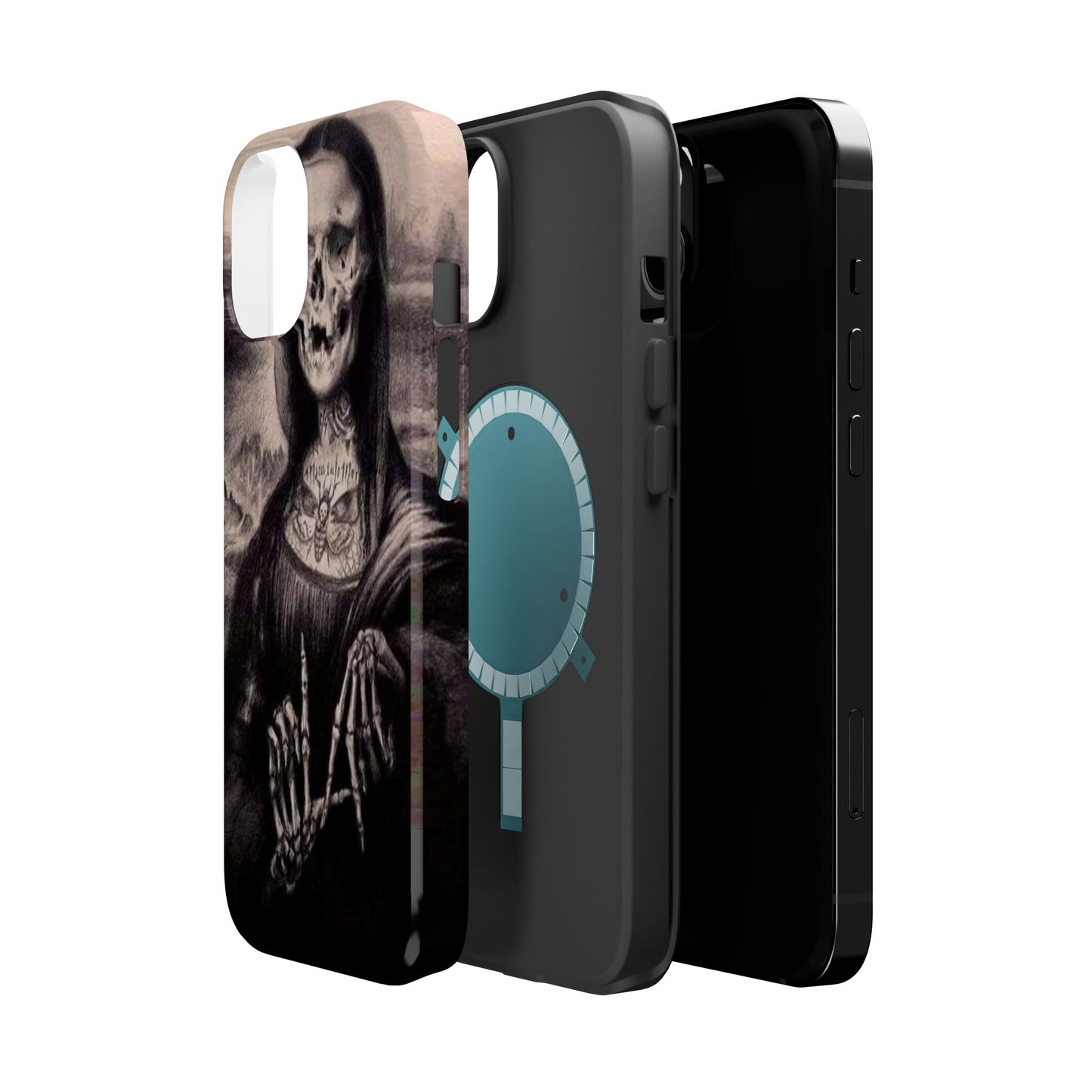 Gothic Art Phone Case, Skeleton Design, Impact-Resistant Cover, Unique Gift, Halloween Accessory, Edgy Tech Gear