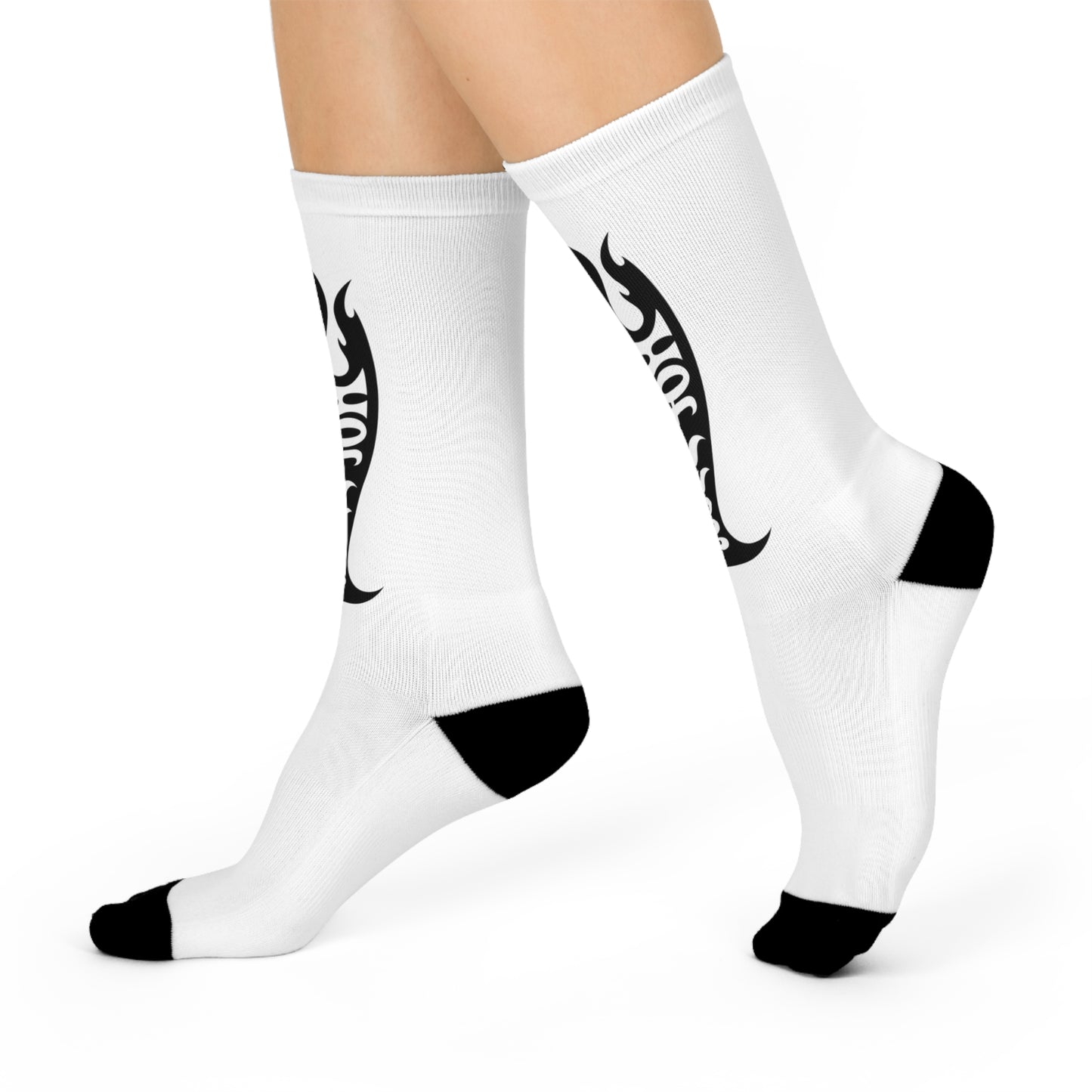 "HOT MESS" Cushioned Crew Socks with Bold Design, Comfortable Socks, Unique Gift for Sock Lovers, Stylish Athletic Socks, Fun Everyday Wear