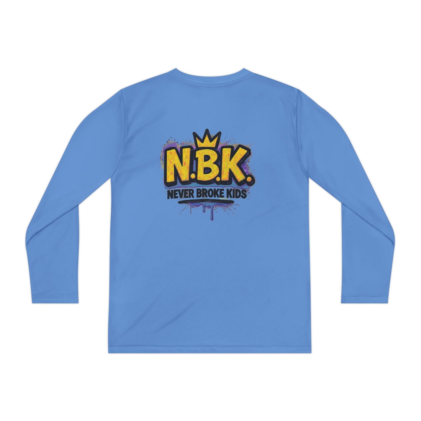 Youth Long Sleeve Tee - NBK Never Broke Kids, Cool Graphic Top for Kids, Growing Up, Birthday Gift, Casual Wear, Trendy Fashion