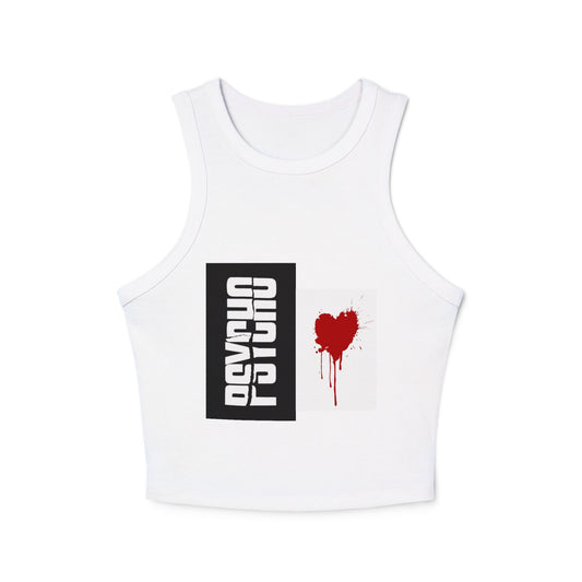 Psycho Heart Women's Crop Tank, Edgy Fashion Top, Summer Outfit, Festival Wear, Grunge Style