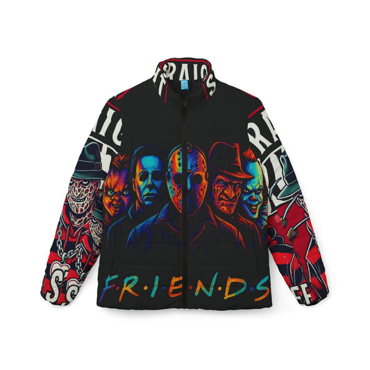 Horror Fan Women’s Puffer Jacket, Halloween Outerwear, Streetwear, Gift for Friends, Autumn Style