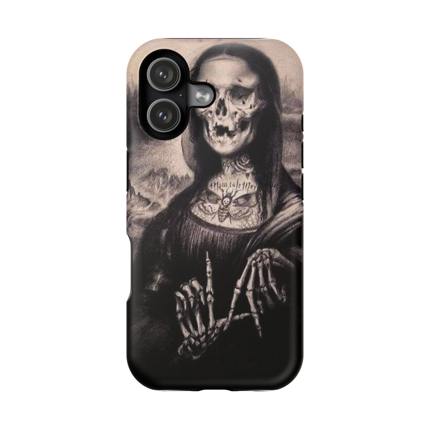 Gothic Art Phone Case, Skeleton Design, Impact-Resistant Cover, Unique Gift, Halloween Accessory, Edgy Tech Gear