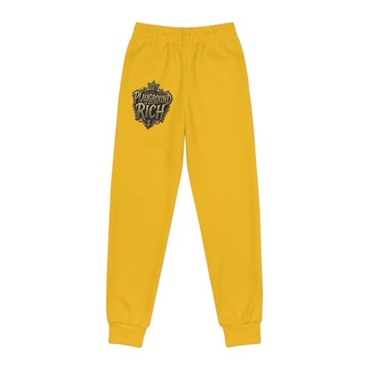 Youth Joggers with Stylish Print, Trendy Yellow Joggers for Kids, Comfort Wear for Active Youth, Perfect for School and Play