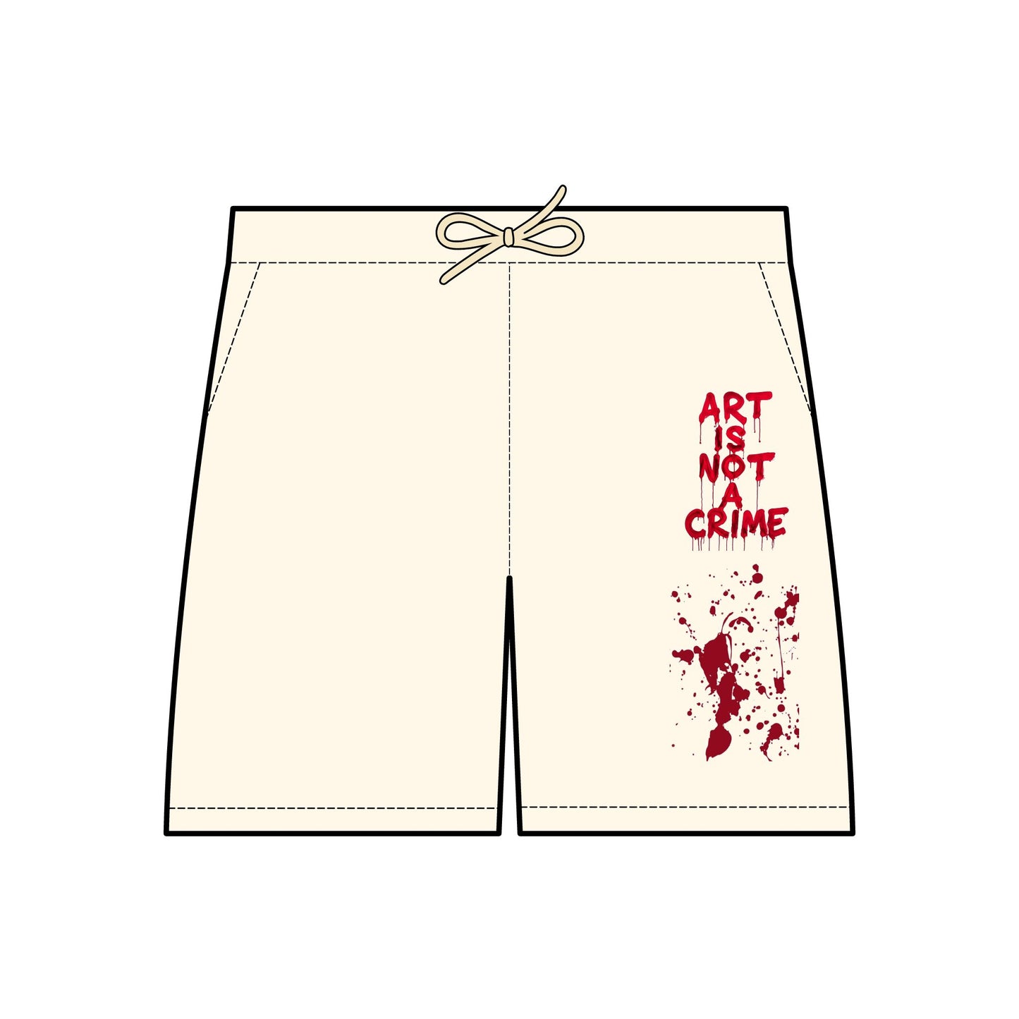 Art-Inspired Fleece Sweat Shorts, Cozy Lounge Shorts, Casual Summer Wear, Unique Gift for Artists, Festival-Ready Style