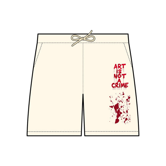 Art-Inspired Fleece Sweat Shorts, Cozy Lounge Shorts, Casual Summer Wear, Unique Gift for Artists, Festival-Ready Style