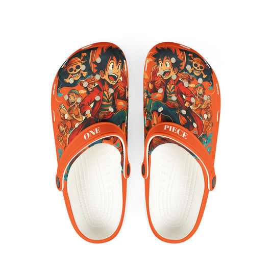 One Piece EVA Foam Shoes, Cartoon Clogs, Anime Footwear, Perfect for Travel, Summer, Everyday Wear