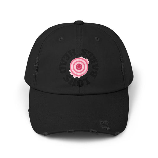 Unisex Distressed Cap with Fun Pink Design, Trendy Baseball Hat for Casual Wear, Ideal for Festivals, Birthdays, Gifts, Street Style