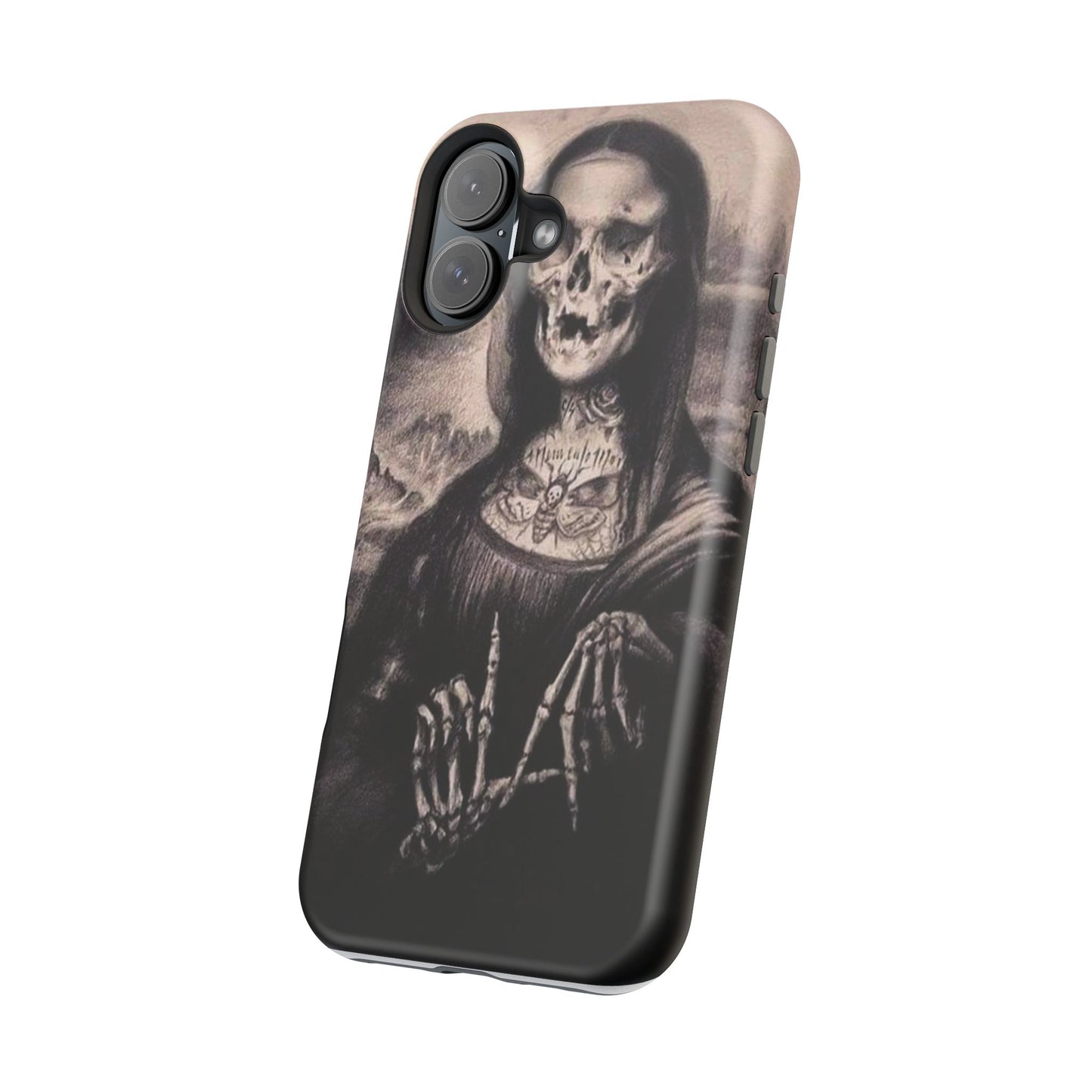 Gothic Art Phone Case, Skeleton Design, Impact-Resistant Cover, Unique Gift, Halloween Accessory, Edgy Tech Gear