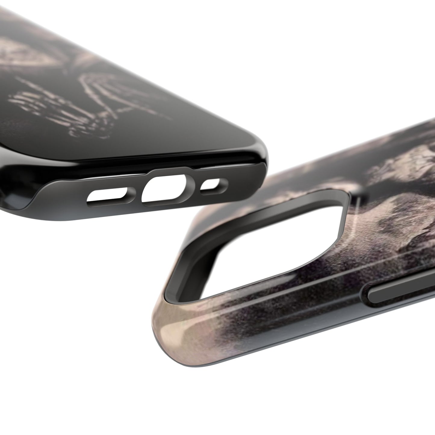 Gothic Art Phone Case, Skeleton Design, Impact-Resistant Cover, Unique Gift, Halloween Accessory, Edgy Tech Gear