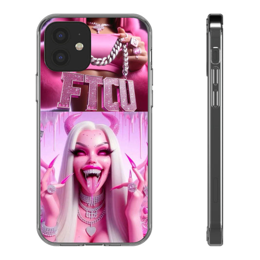 Fierce Pink Clear Phone Case, Trendy Phone Cover, Stylish Smartphone Accessory, Gift for Her, Fashionable Clear Case