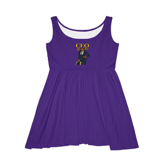 Empowerment Purple Skater Dress - Perfect for Boss Ladies, Casual Outings, Spring Events, Birthday Gifts, or Celebrations