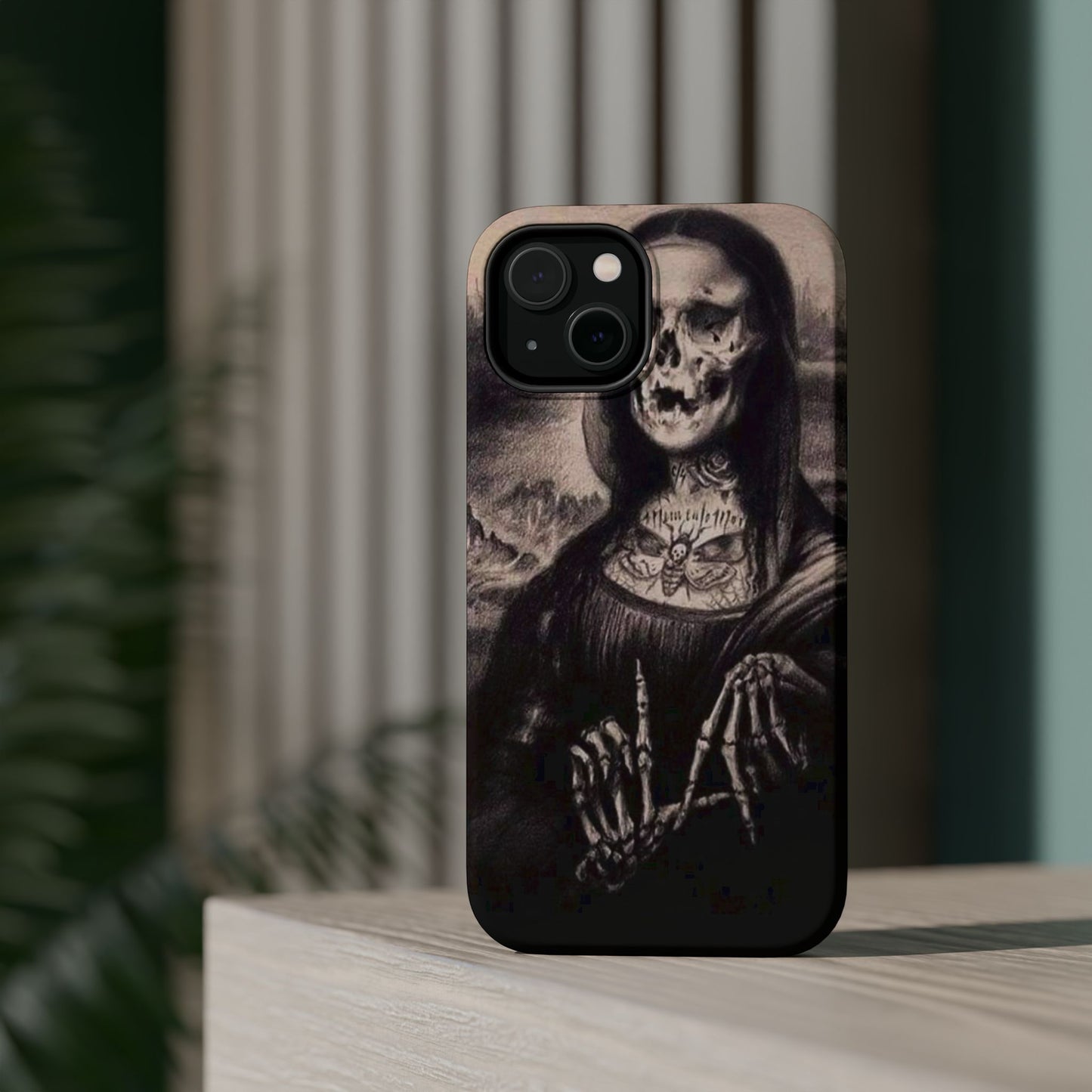 Gothic Art Phone Case, Skeleton Design, Impact-Resistant Cover, Unique Gift, Halloween Accessory, Edgy Tech Gear