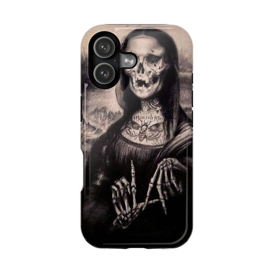 Gothic Art Phone Case, Skeleton Design, Impact-Resistant Cover, Unique Gift, Halloween Accessory, Edgy Tech Gear