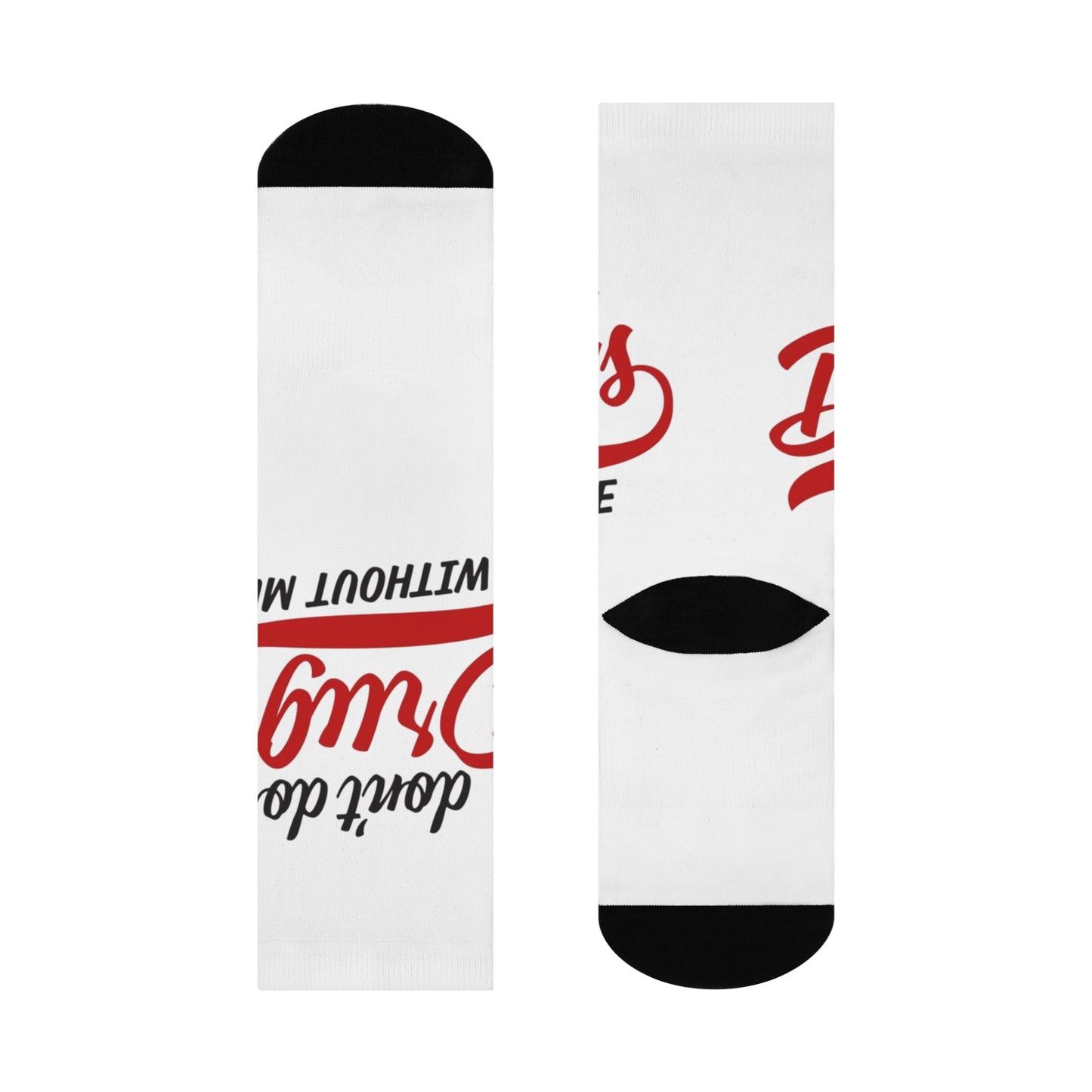 "DON'T DO GRUGS WITHOUT ME" Cushioned Crew Socks with Bold Message, Fun Gift for Friends, Ideal for Casual Wear, Perfect for Parties, Unique Gift for Festivals