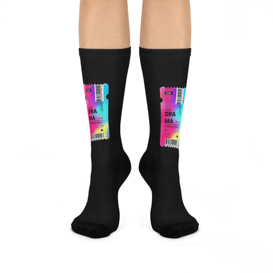 Vibrant Crew Socks with Colorful Design, Fun Gift for Friends, Cozy Lounge Sock, Holiday Footwear, Ideal for Everyday Wear