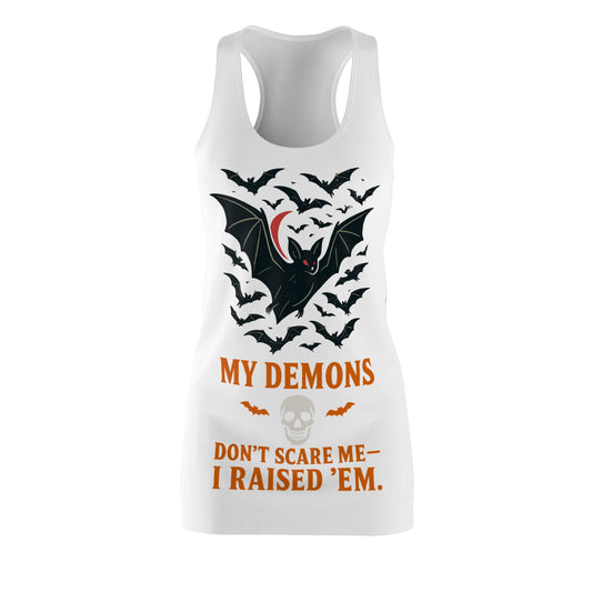 Spooky Bat-Themed Racerback Dress | Halloween Costume, Party Dress, Unique Gift, Casual Outfit, Spooky Season Wear