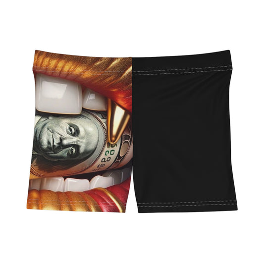 Bold Money-Centric Women's Shorts, Fun Summer Activewear, Trendy Beachwear for Parties, Unique Gift for Fashion Lovers, Stylish Lounge [...]