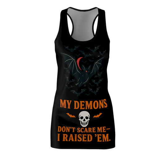 Women's Halloween Racerback Dress, Fun Spooky Dress, Gift for Halloween Lovers, Party Dress, Demon Theme Apparel