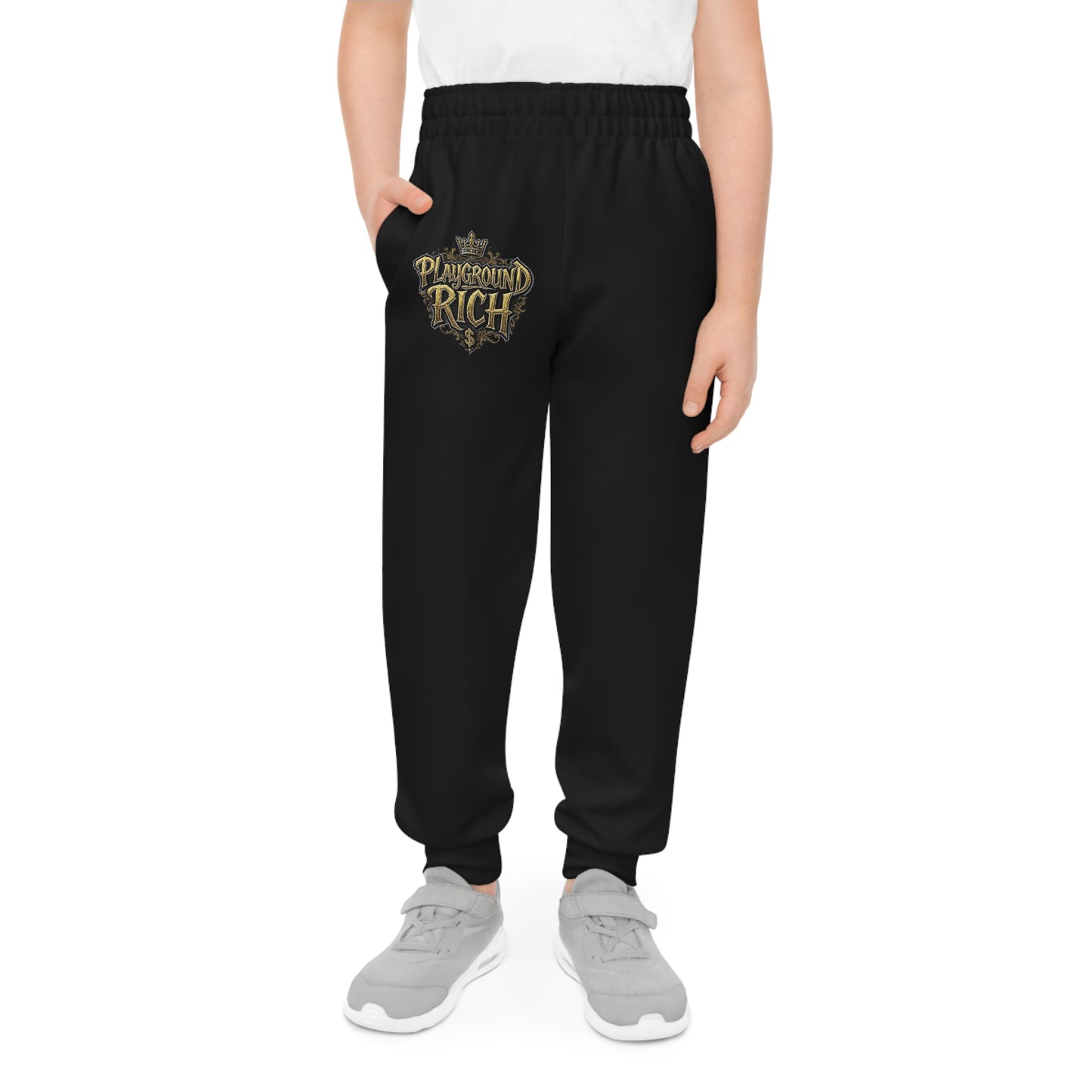 Youth Joggers with Gold Rich Design - Stylish Athletic Pants for Kids, Comfortable Activewear, Gift for Sports Lovers, Trendy [...]