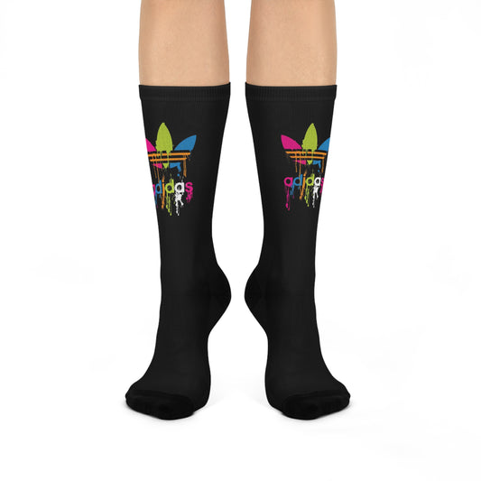 Colorful Cushioned Crew Socks with Fun Designs, Casual Wear, Gift for Friends, Fashionable & Comfy, Sock Gift, Holiday Essentials
