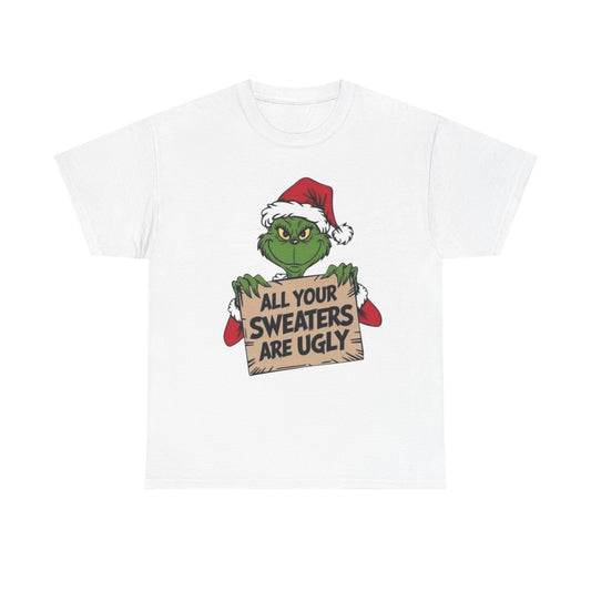 Grinchmas Ugly Sweater Tee, Christmas T-Shirt, Holiday Gift, Funny Tee, Unisex Cotton Shirt, Christmas Party, Grinch Lovers