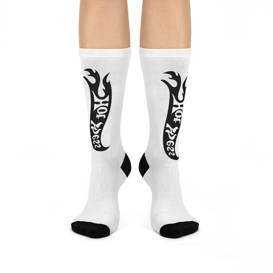 "HOT MESS" Cushioned Crew Socks with Bold Design, Comfortable Socks, Unique Gift for Sock Lovers, Stylish Athletic Socks, Fun Everyday Wear