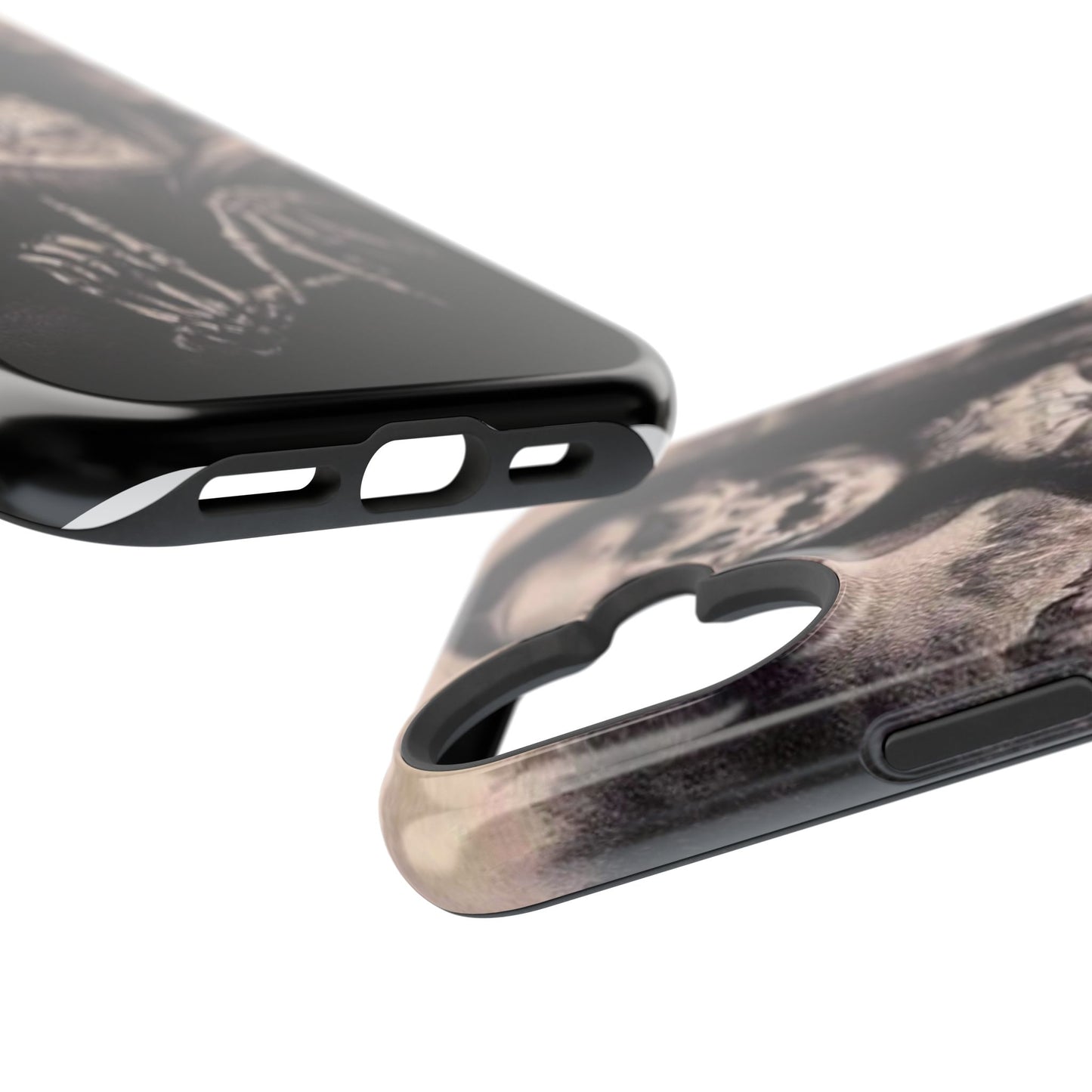 Gothic Art Phone Case, Skeleton Design, Impact-Resistant Cover, Unique Gift, Halloween Accessory, Edgy Tech Gear
