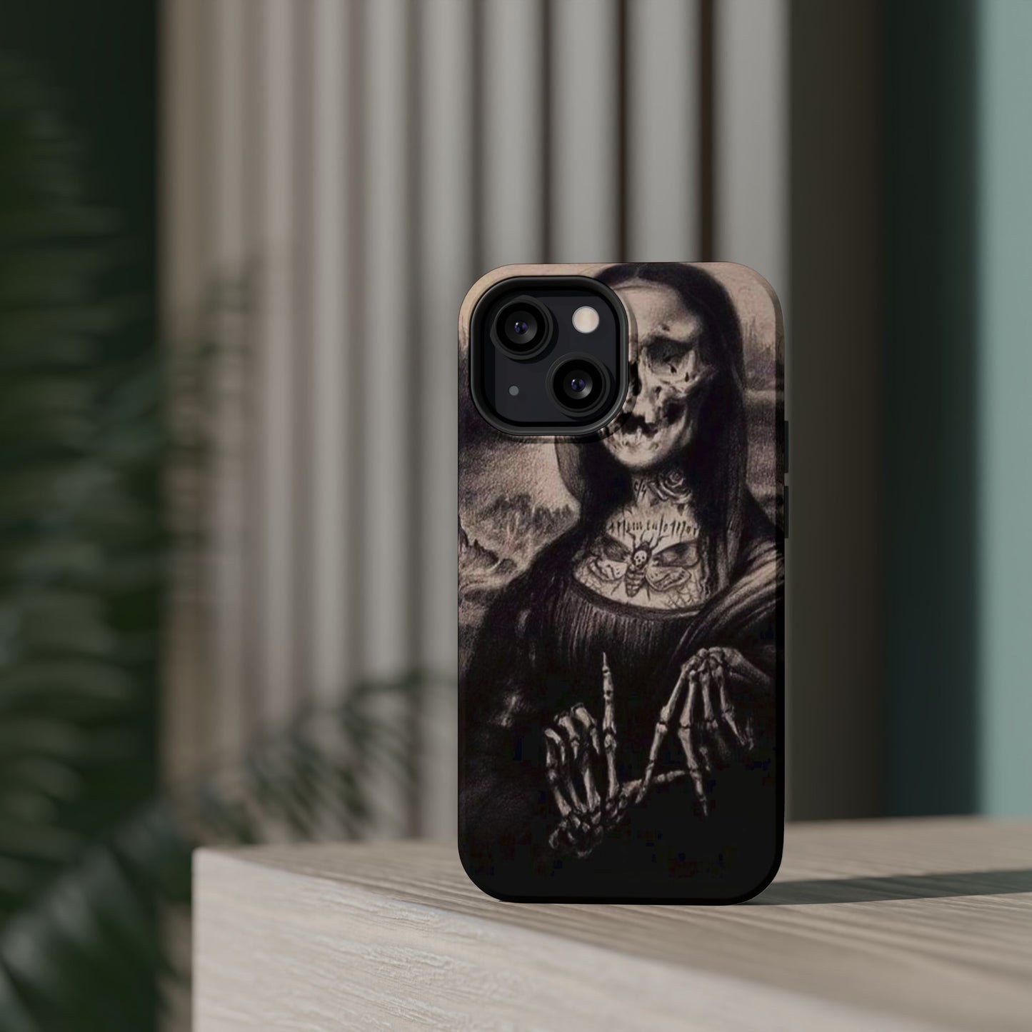 Gothic Art Phone Case, Skeleton Design, Impact-Resistant Cover, Unique Gift, Halloween Accessory, Edgy Tech Gear