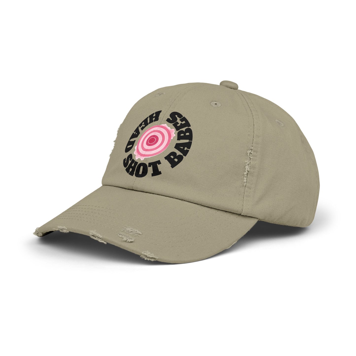 Unisex Distressed Cap with Fun Pink Design, Trendy Baseball Hat for Casual Wear, Ideal for Festivals, Birthdays, Gifts, Street Style