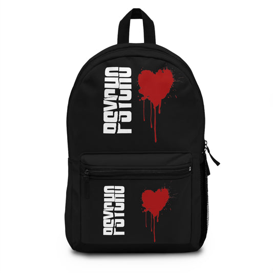 Psycho Heart Design Backpack, Trendy Student Bag, Streetwear Backpack, Gift for Teens, Cool Everyday Use Bag