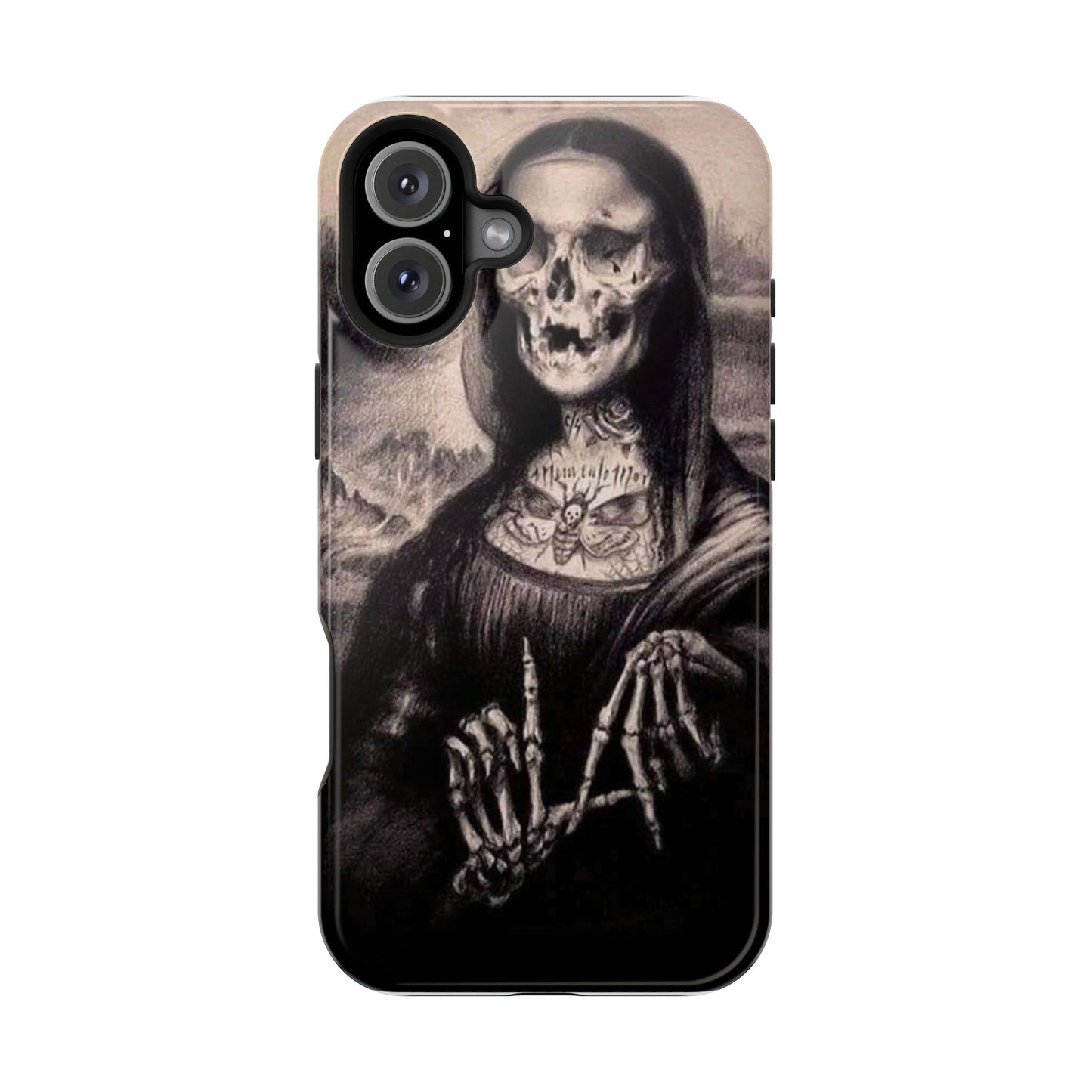 Gothic Art Phone Case, Skeleton Design, Impact-Resistant Cover, Unique Gift, Halloween Accessory, Edgy Tech Gear