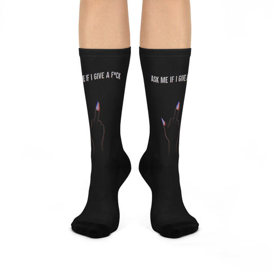 Sassy Cushioned Crew Socks - Fun Gift for Friends, Casual Wear, Birthday Surprise, Humorous Gift, Unique Stocking Stuffer
