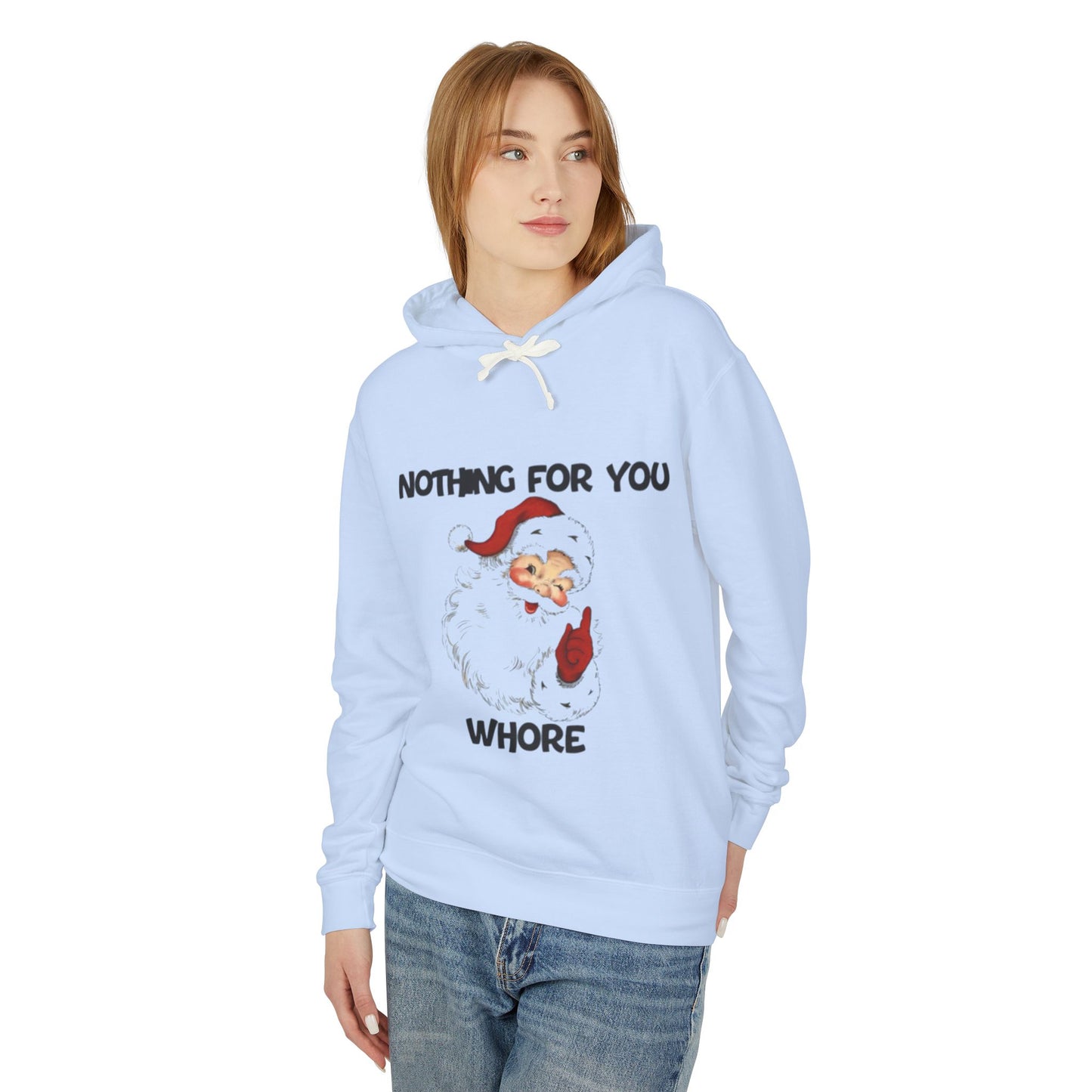 Funny Holiday Hooded Sweatshirt for Christmas, Humorous Gift, Unisex Lightweight Pullover, Santa Joke Hoodie, Christmas Apparel, [...]