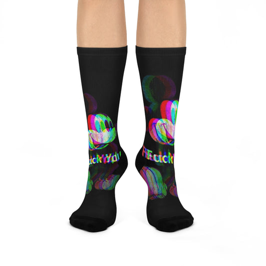 Colorful Graphic Crew Socks with Fun Text, Cozy Socks for Everyday Wear, Birthday Gift, Graphic Socks for Adults, Quirky Socks for Teens