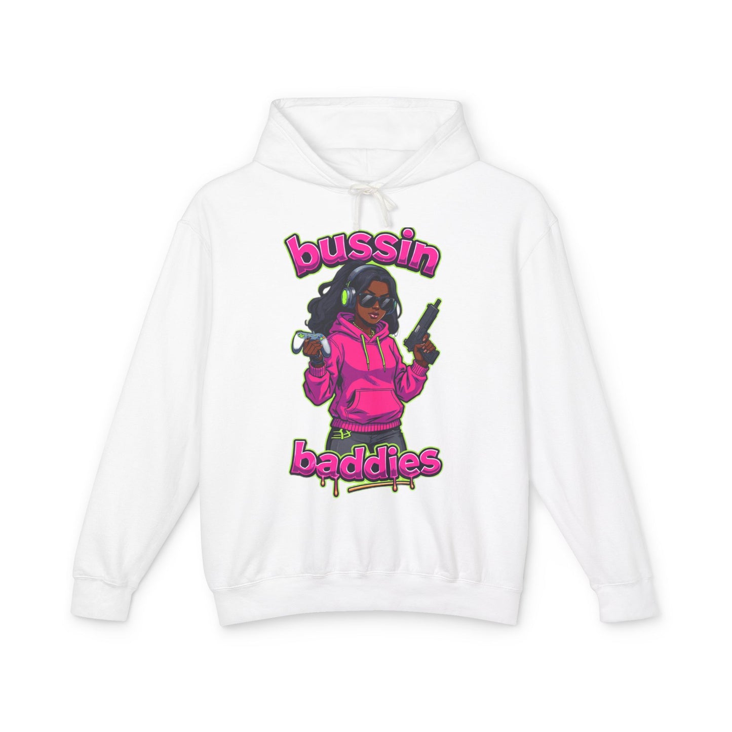 Bussin Baddies Unisex Lightweight Hoodie, Trendy Streetwear, Casual Fashion, Gift for Her, Unique Graphic Sweatshirt