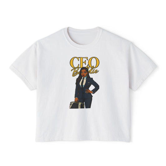 Empowered CEO Women's Boxy Tee, Casual Outfit, Gift for Graduates, Entrepreneur Shirt, Business Apparel, Motivational Top