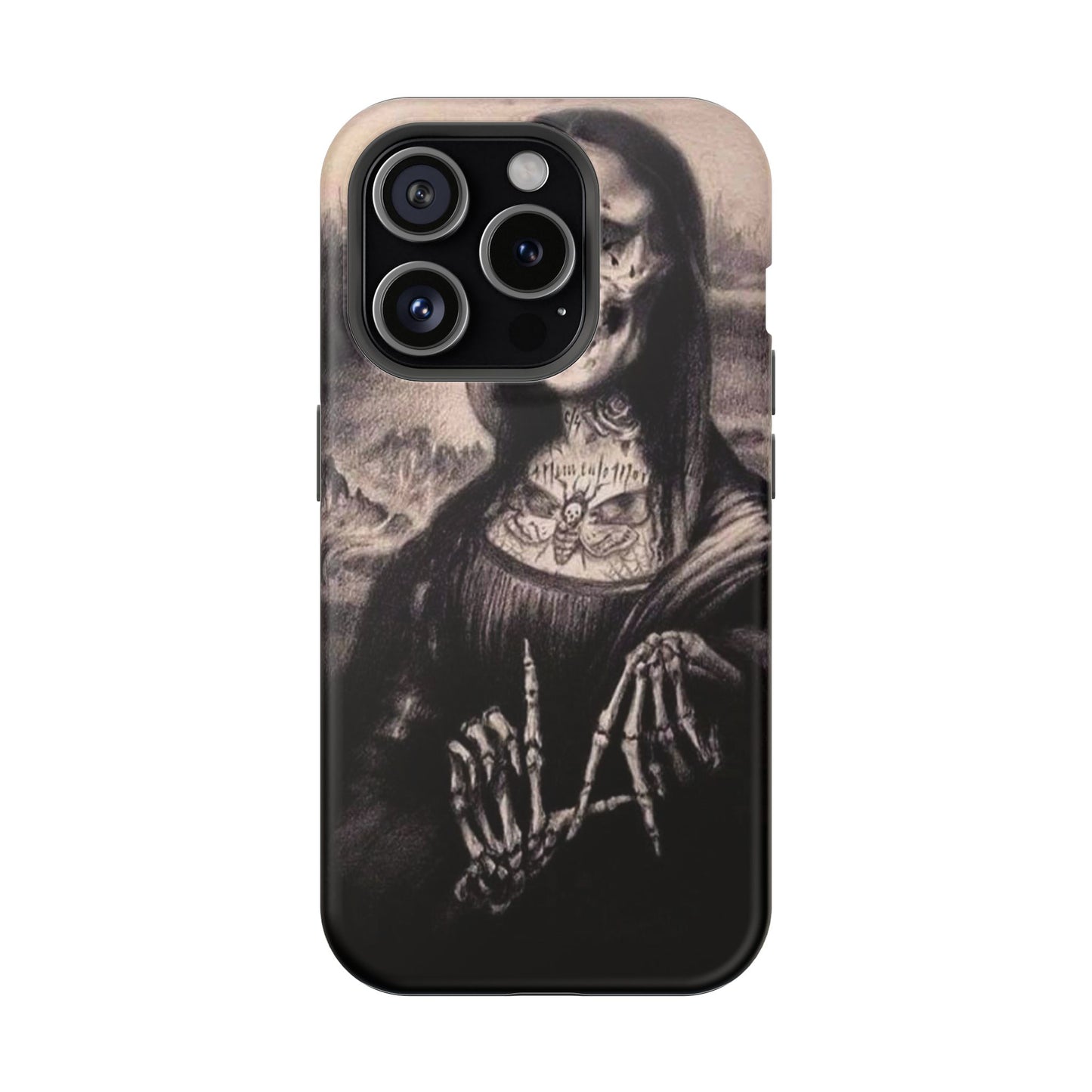 Gothic Art Phone Case, Skeleton Design, Impact-Resistant Cover, Unique Gift, Halloween Accessory, Edgy Tech Gear