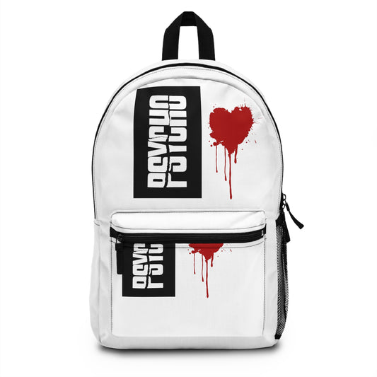 Psycho Heart Backpack - Trendy School Bag, Graphic Daypack, Unique Gift for Students, Halloween Accessory, Streetwear