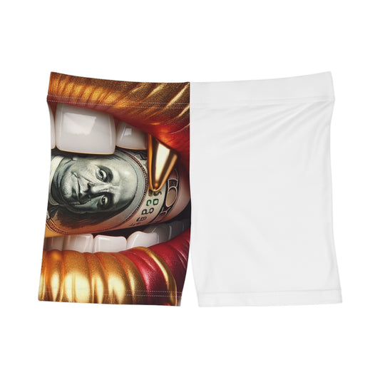 Bold Money Mouth Women's Shorts, Funny Summer Shorts, Beachwear, Casual Wear, Unique Gifts for Her